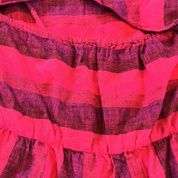 Anthropologie red halter top romper with ruffle back Size S New - Picture 5 of 9